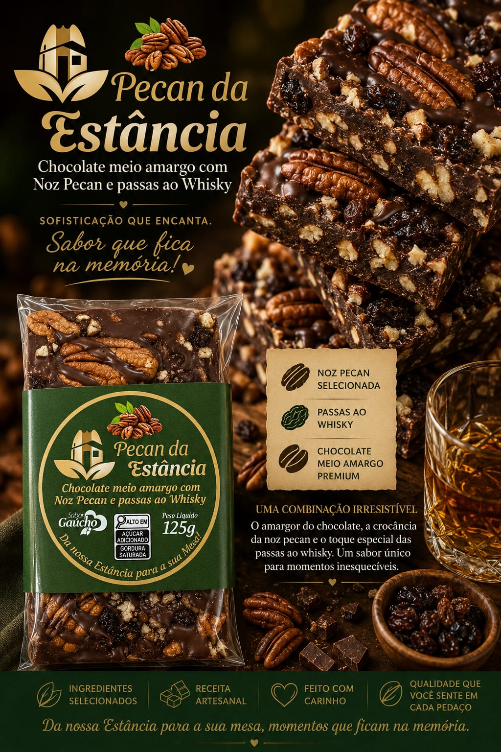 Chocolate com Passas ao Whisky